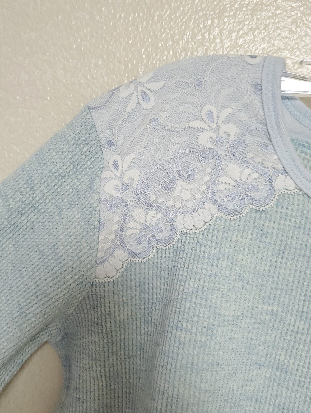 CLAIRE PETTIBONE Vintage Cottagecore Waffle Knit Lace Romantic Pajama Set XL - Picture 15 of 15